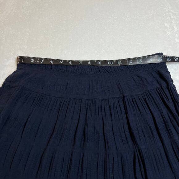 Max Studio Tiered Midi Skirt Size L Prairie Cottagecore Coastal Boho Festival - Picture 5 of 6